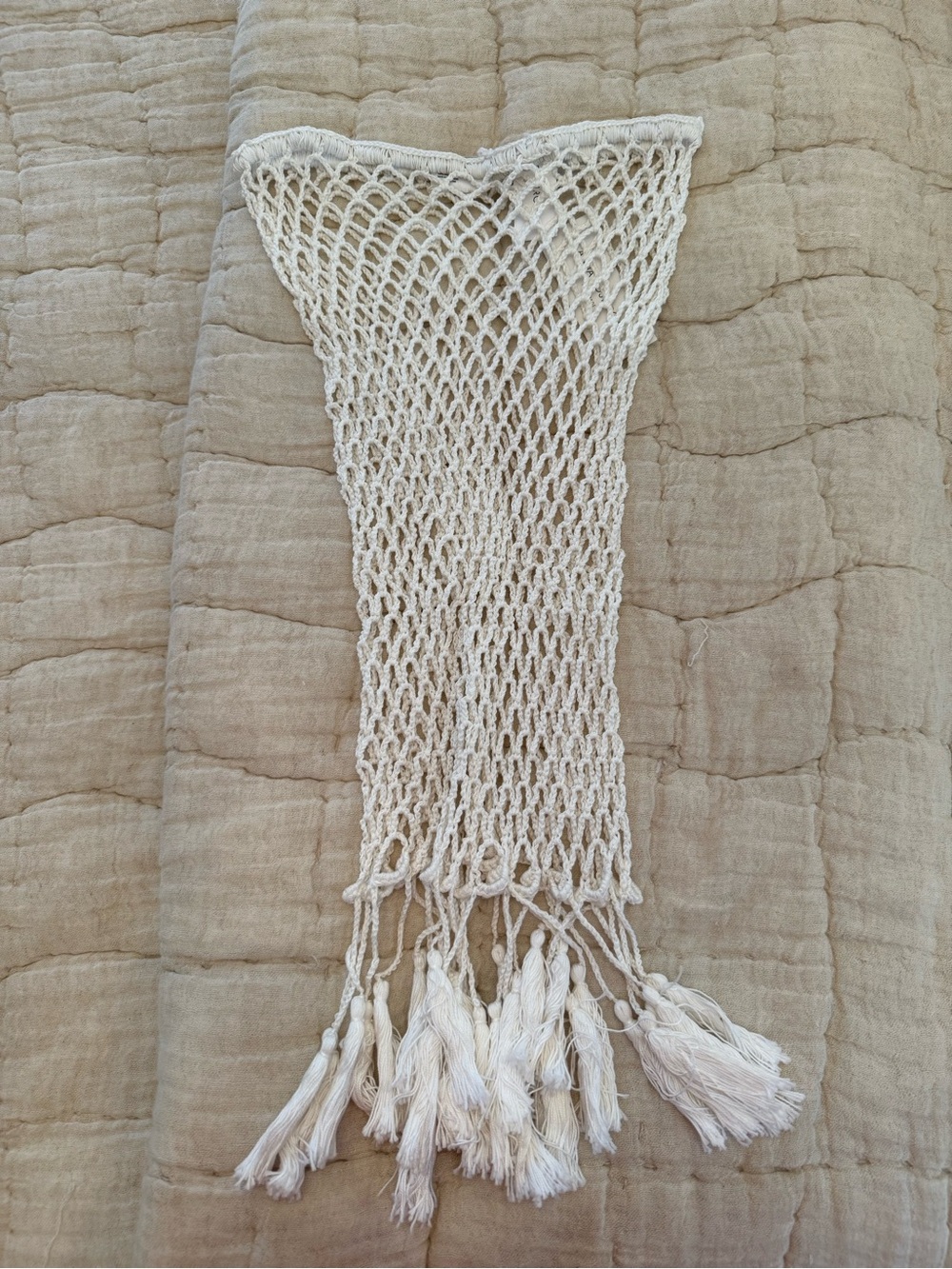 ANNA KOSTRUROVAHandmade Ivory Zen Mesh Mini Skirt Crochet